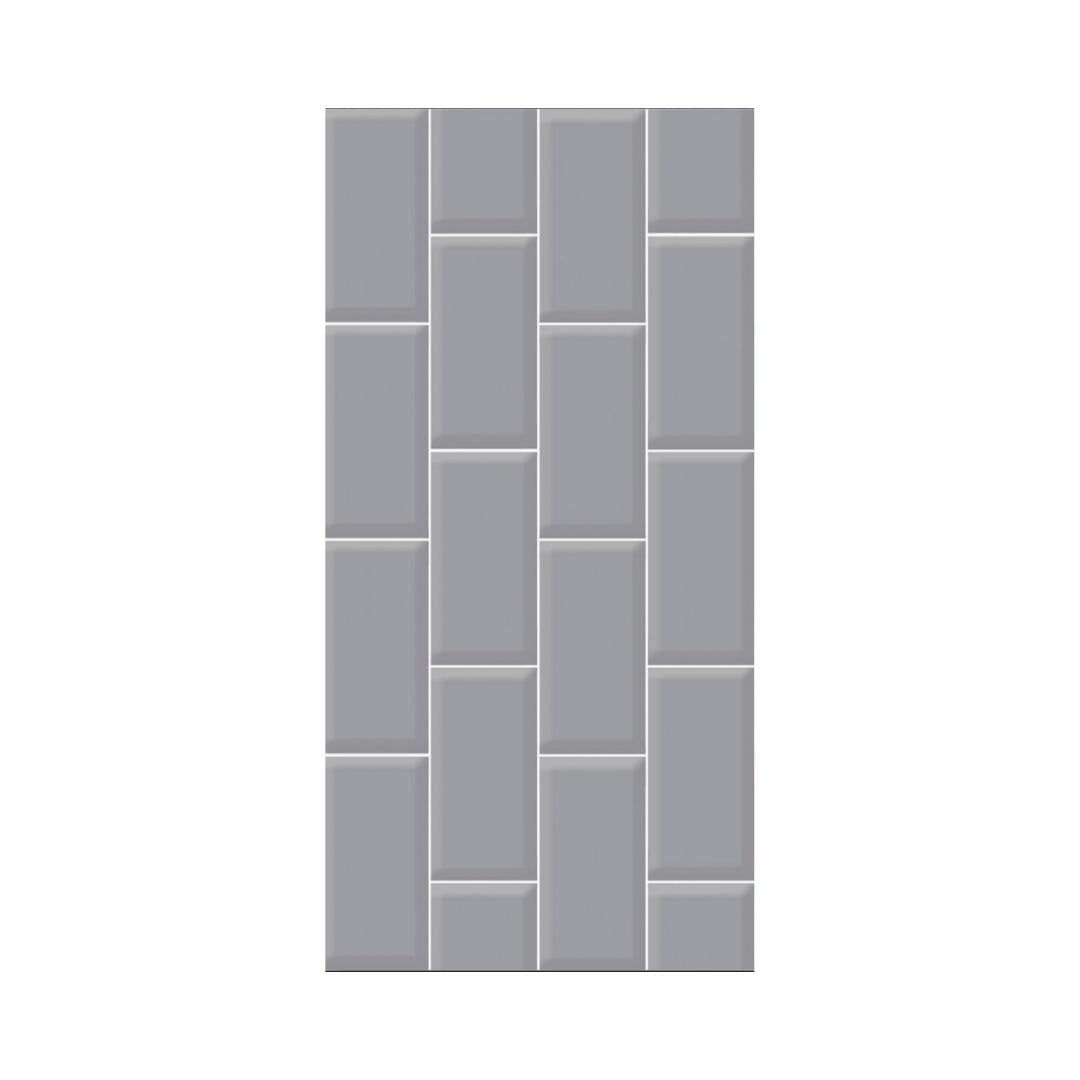 25 CM x 50 CM / UNO Interlaken Keramik Dinding Timbul Glossy Grey Dus
