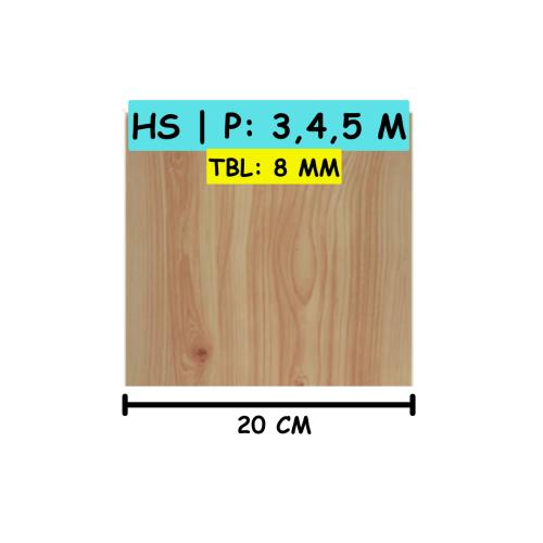 8 MM x 20 CM x 3 M / SHUNDA PLAFON PL.08.009 Plafon Gypsum GRC U PVC Hotstamping Lembar
