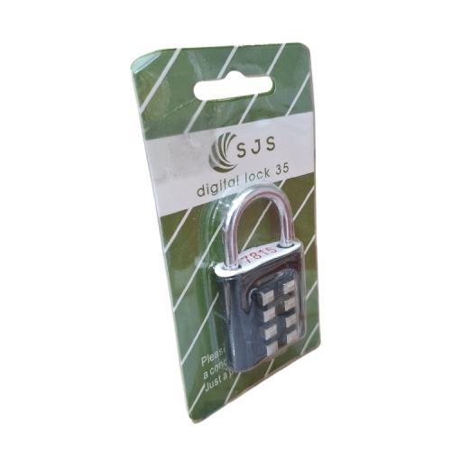 35 MM / SJS Gembok Nomer Pin Angka Tas Kunci Koper Travel Lock