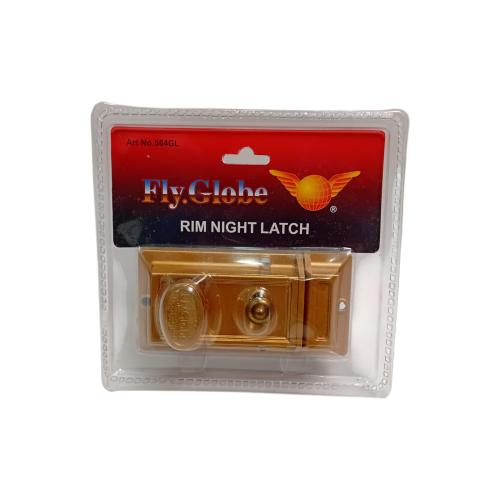 FLY GLOBE 564GL Grendel Pintu Laci Lemari Otomatis Rim Night Latch Kuning