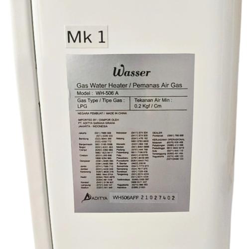 5 L / WASSER WH-506 A Water Heater Pemanas Air Kamar Mandi Gas Set