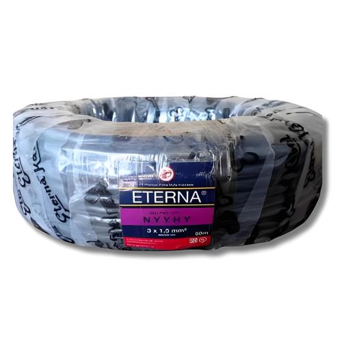 3 INTI x 1.5 MM x 50 M / ETERNA NYYHY Serabut Kabel Tembaga SNI Hitam Roll