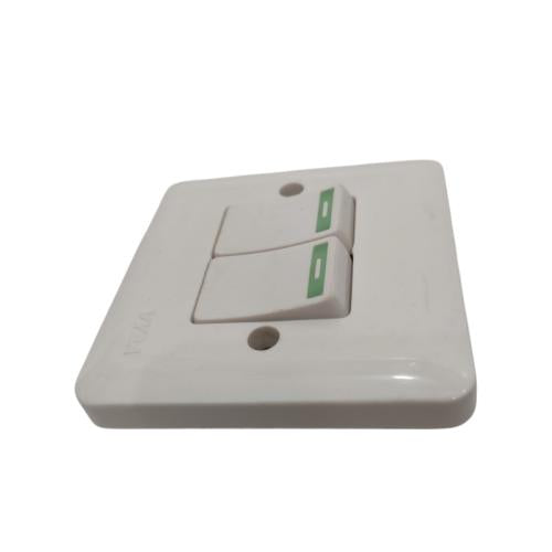 VYBA Saklar Ganda Double Seri 2 Gang Tanam IB Inbow Putih