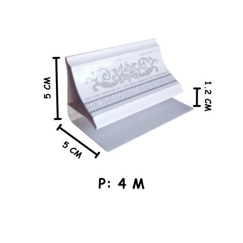 3 CM x 4 CM x 4 M / SHUNDA PLAFON LS-307-9 List Profil U Plafon U PVC Batang