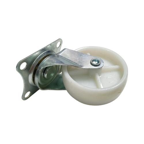 3 IN / TM Roda Hidup Trolly Non Rem Plat Nylon Putih