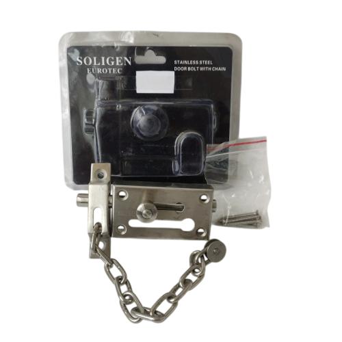 SOLIGEN Grendel Rantai Slot Kunci Pengaman Pintu Door Chain Stainless
