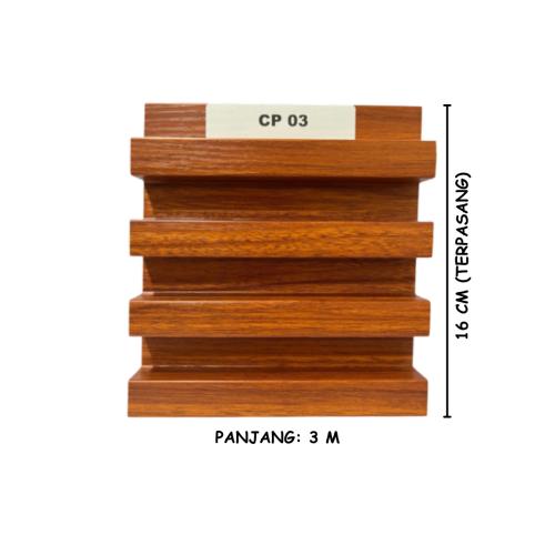 16 CM x 3 M / DL CP-03 Wall Panel Wood WPC PVC Batang