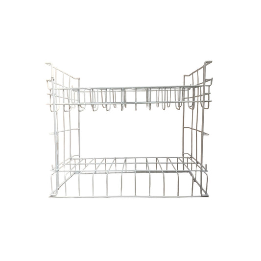 2 SUSUN / COBZ RPK02 Rak Dapur Tempat Piring Gelas Stainless Putih Set