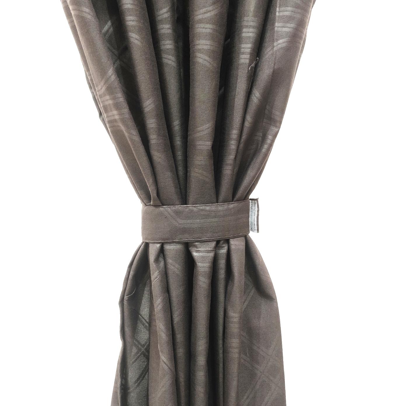 135 CM x 220 CM / COBZ Kain Gorden Ring Minimalis Motif Coklat Tua