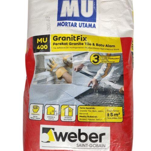 25 KG / MU 400 Semen Instant Perekat Granit Tile & Batu Alam Sak