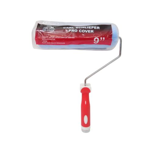 9 IN / CARL SCHLIEPER 01 Kuas Busa Roll Cat Tembok Kayu Besi Besar + Gagang Set