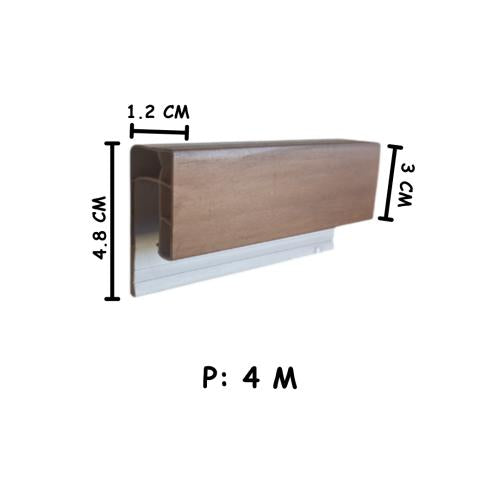 3 CM x 4 M / SHUNDA PLAFON LS-302-2 List Profil U Plafon U PVC Batang