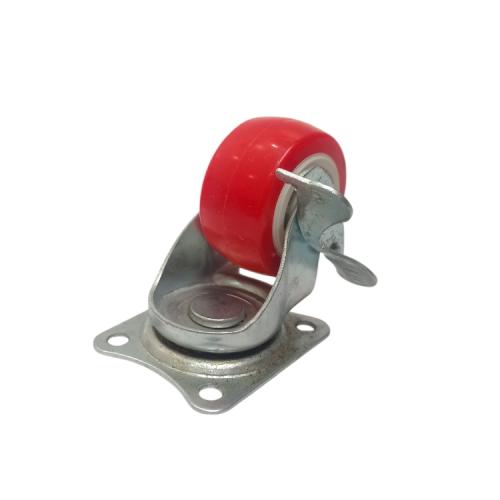 1 IN / TOKIO Roda Rem Hidup Trolly Gepeng Drat 40 MM Karet Merah 8 Pcs Dus