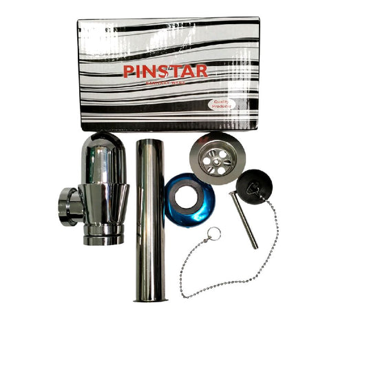 1 1/4 IN / PINSTAR Sifon Botol Saringan Pipa Wastafel Stainless Set