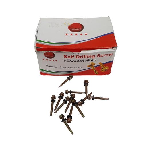 #12 x 40 MM / CAB Roofing Baut Sekrup Atap Baja Ringan Kuning Dus