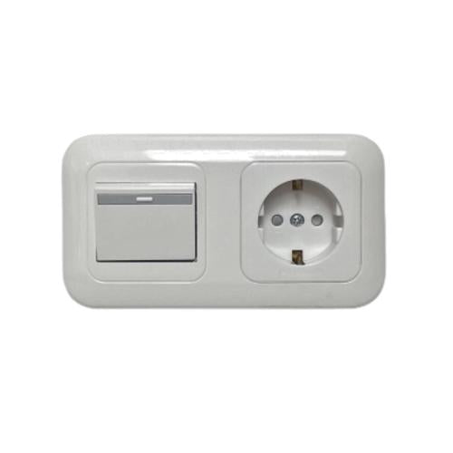 1 LUBANG / PANASONIC Stop Kontak + Saklar Single Tanam IB Inbow Putih