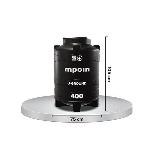 340 L / M POIN + U GROUND UG 400 Water Torrent Tangki Tandon Air PVC Hitam Set