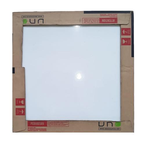 50 CM x 50 CM / UNO PLAIN Keramik Lantai Rumah Glossy White Dus
