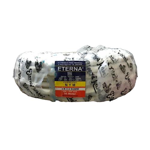 4 INTI x 2.5 MM x 50 M / ETERNA NYM Tunggal Kabel Tembaga SNI Putih Roll