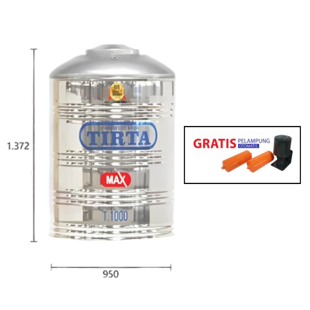 960 L / TIRTA T 1000 TK Water Torrent Tangki Air Stainless Penyangga + Acc Set