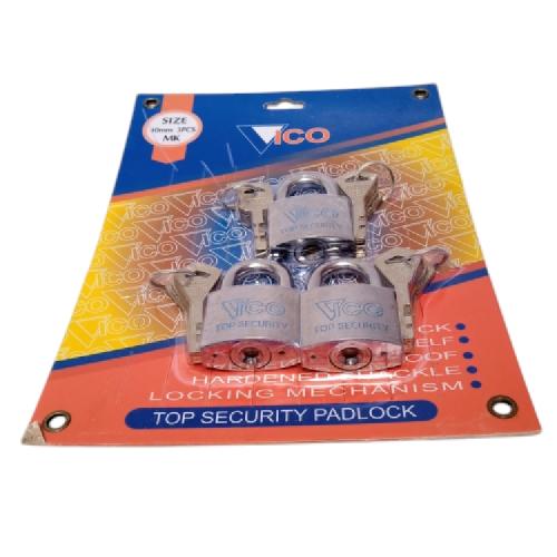 40 MM / VICO Gembok Master Jenis Leher Anti Maling 3 Pcs Set