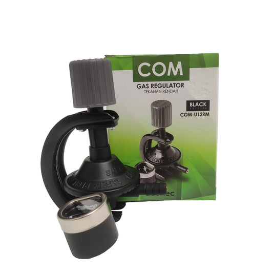COM U12 RM Regulator Kepala Tabung Gas LPG Tekanan Rendah + Meteran