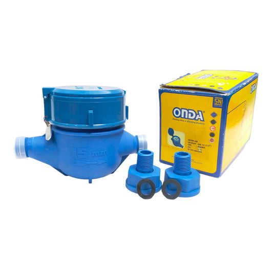 1/2 IN / ONDA 02 Meteran Air Water Flow Meter PDAM Standar Bahan Set