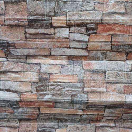 3 MM x 70 CM x 70 CM / COBZ F4 Wallpaper Foam Sticker Batu Darker Yellow Lembar