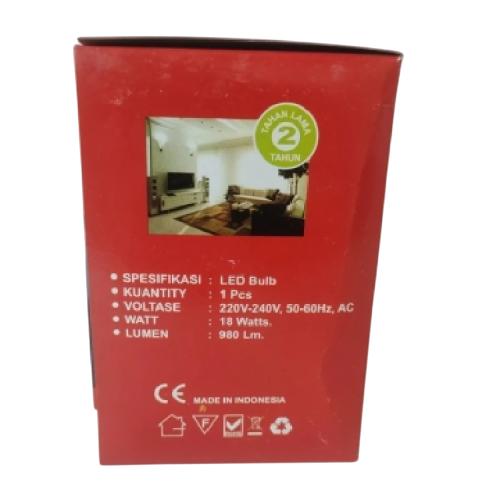 18 WATT / NATIOLED LED Lampu Bohlam Bulb Moto Putih