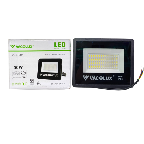 50 WATT / VACOLUX VL-6100A Lampu Kap Sorot Tembak Jalan Flood Light Putih