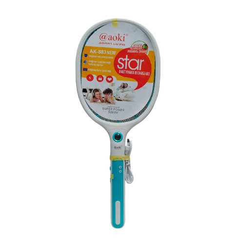 AOKI AK-883 Mosquito Swatter Raket Nyamuk Cas Rechargeable Jenis Charge