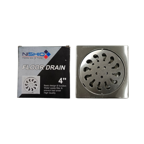 4 IN / NISHIO Saringan Got Leher Pendek Floor Drain Stainless