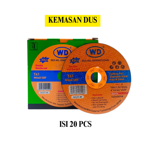 4 IN x 20 PCS / WD Metal Grinding Mata Gerinda Potong Cutting Besi Baja Dus