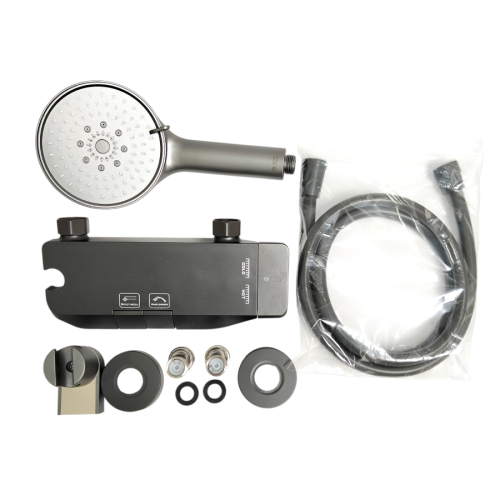 1/2 IN / ISCO WHC-6708 Kran Shower Panas Dingin Stainless + Selang + Shower Set