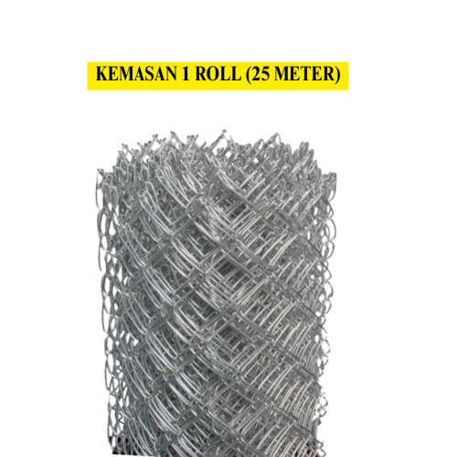 5 CM x 5 CM x 200 CM x 25 M / TM Kawat Harmonika Ram Pagar Galvanis Roll