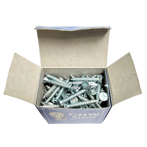 1 IN / CHW BRAND Sekrup Baut Kayu Kepala Rata Plus Wood Screw Dus