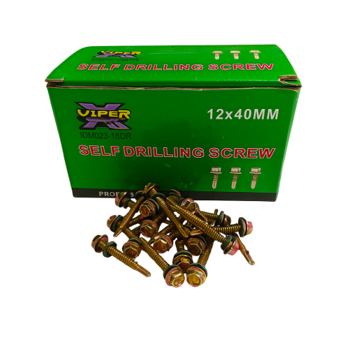 #12 x 40 MM / VIPER Roofing Baut Sekrup Atap Baja Ringan Kuning Dus