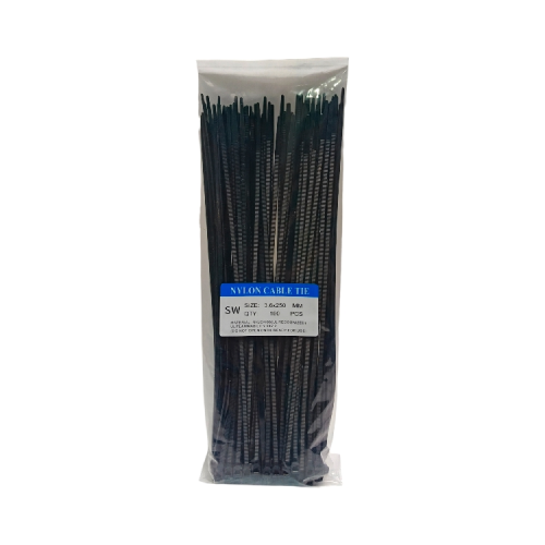 3.6 MM x 250 MM / SW Kabel Cable Ties Tali Ripet 25 CM Hitam Pack