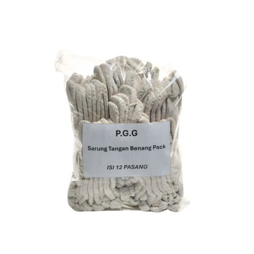 12 SET / P.G.G Sarung Tangan Benang Rajut Kain Tukang Kerja Proyek Sepasang