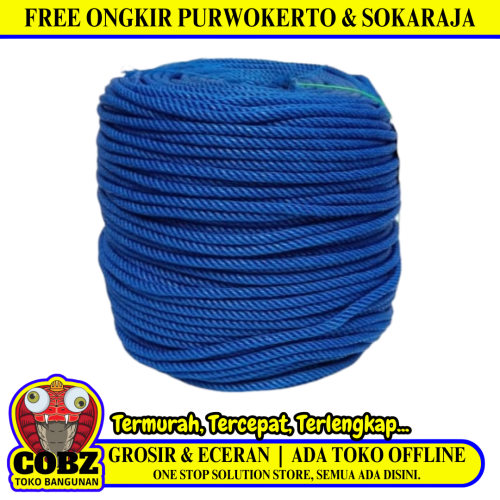 7 MM / NM Tali Tambang Ikat Nylon Plastik PVC Warna Per Meter