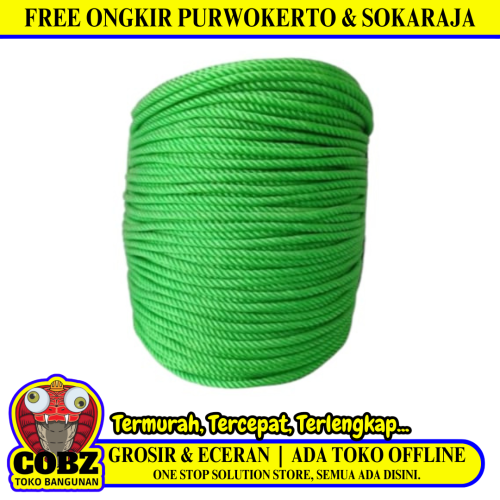 6 MM / NM Tali Tambang Ikat Nylon Plastik PVC Warna Per Meter