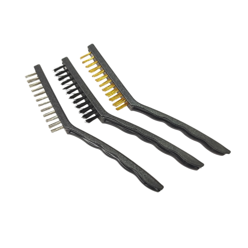 3 BARIS / MOLAR Sikat Kawat Bahan Pembersih Karat Gagang Plastik PVC