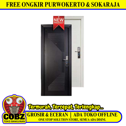 5 CM x 90 CM x 210 CM / FORTRESS FORT 90.18 SINGLE Pintu Kamar Mandi Baja Hitam Set