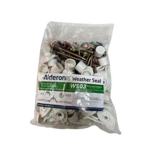 #12 x 60 MM / ALDERON RS WS03 WEATHER SEAL Sekrup Atap U PVC Opaque White Set