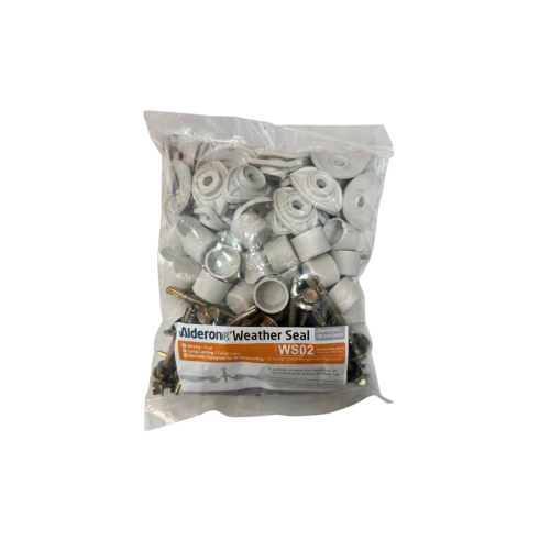 #12 x 50 MM / ALDERON RS WS02 WEATHER SEAL Sekrup Atap U PVC Opaque White Set