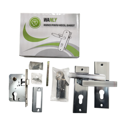 WANLY W5017 SN / CP Handle Door Lock Tarikan Handle Kunci Pintu Kecil Set