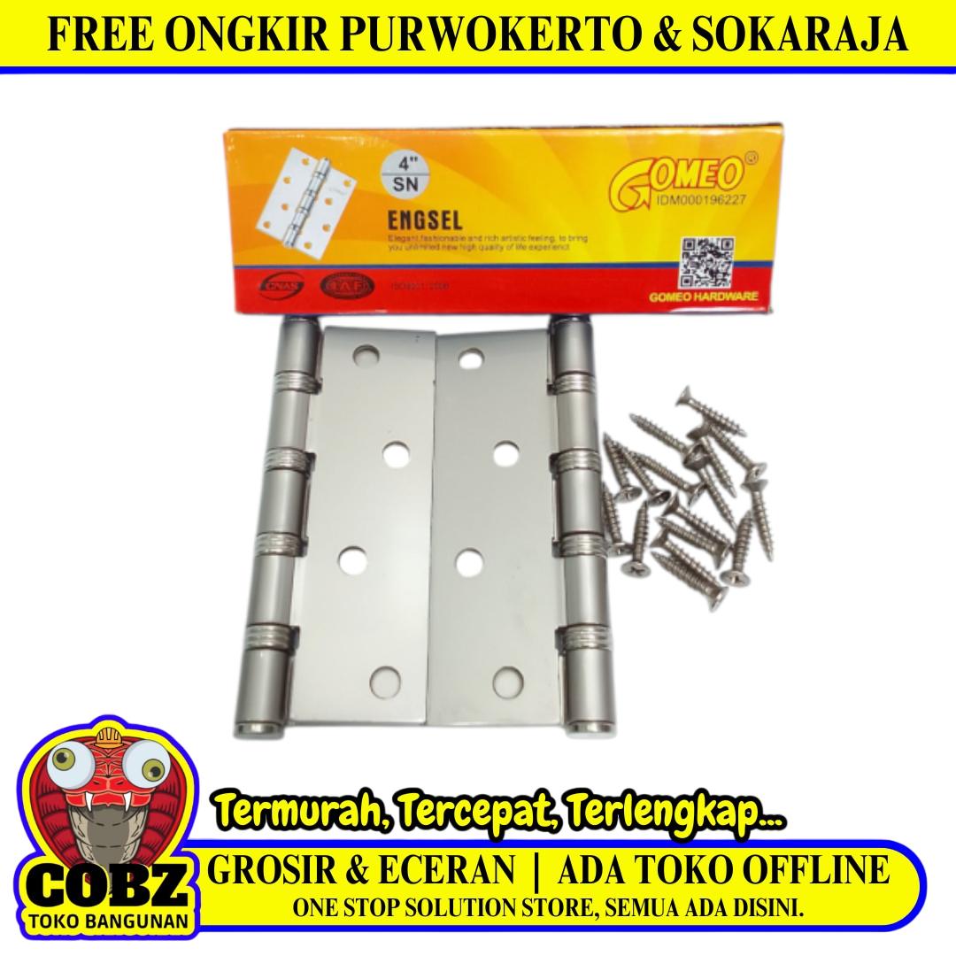 4 IN / GOMEO Engsel Kupu-Kupu Pintu Jendela Hinge Stainless Set
