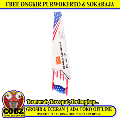18 IN / VPR Gergaji Kayu Pohon Tangan Hand Saw Gagang Karet