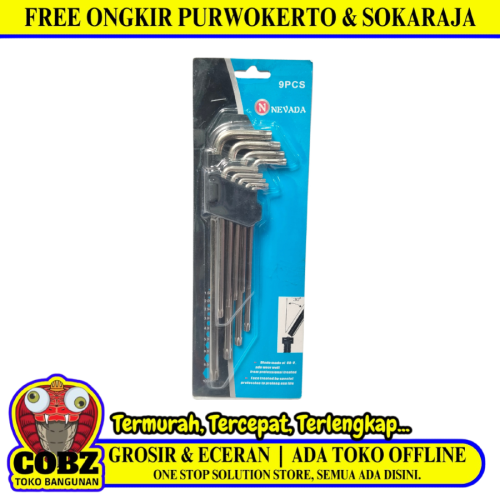 T 1.5 - T 10 / NEVADA Kunci L Bintang Torx Key Panjang 9 Pcs Set