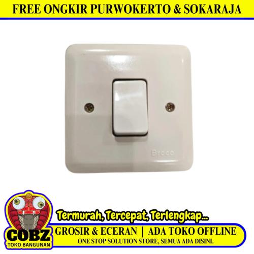 BROCO NG Saklar Tunggal Single Engkel 1 Gang Tanam IB Inbow Cream